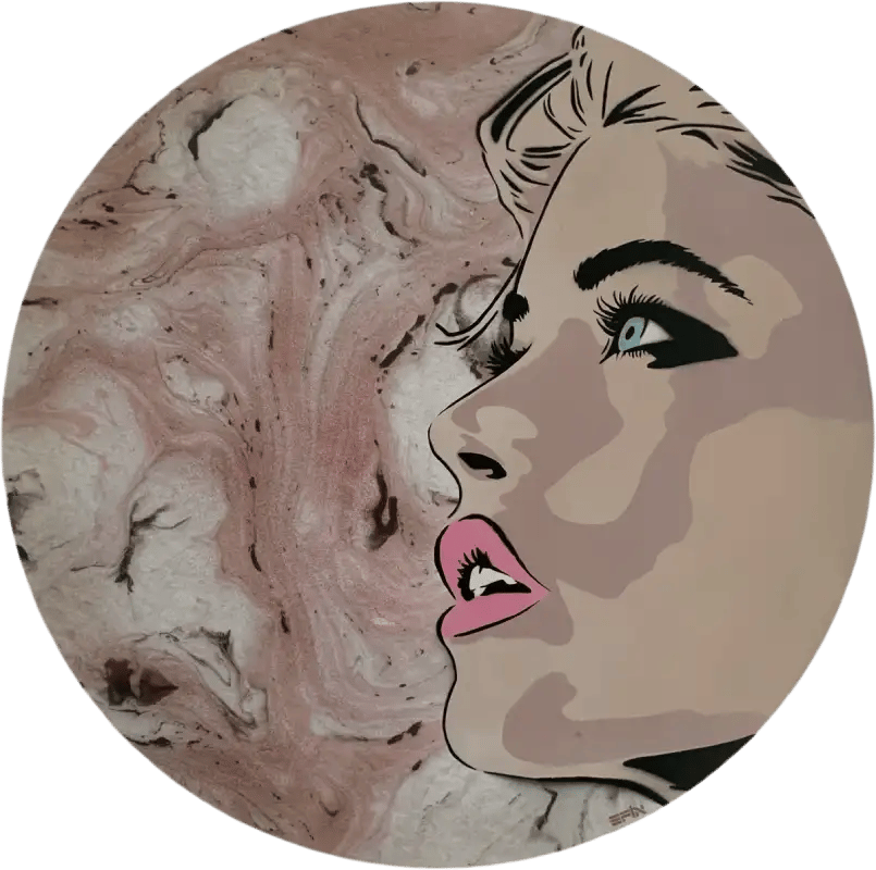 Efin art round womans portrait