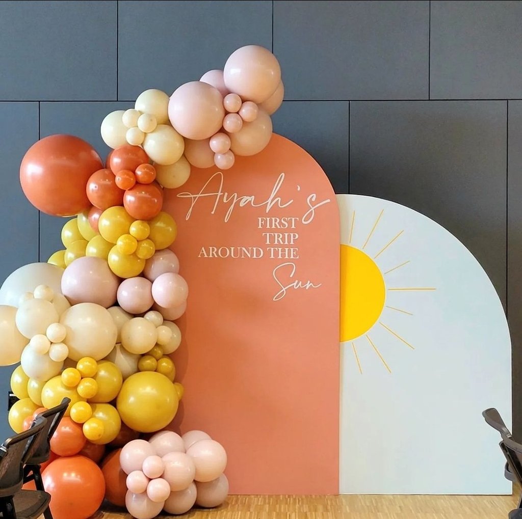 First time around the sun balloon backdrop