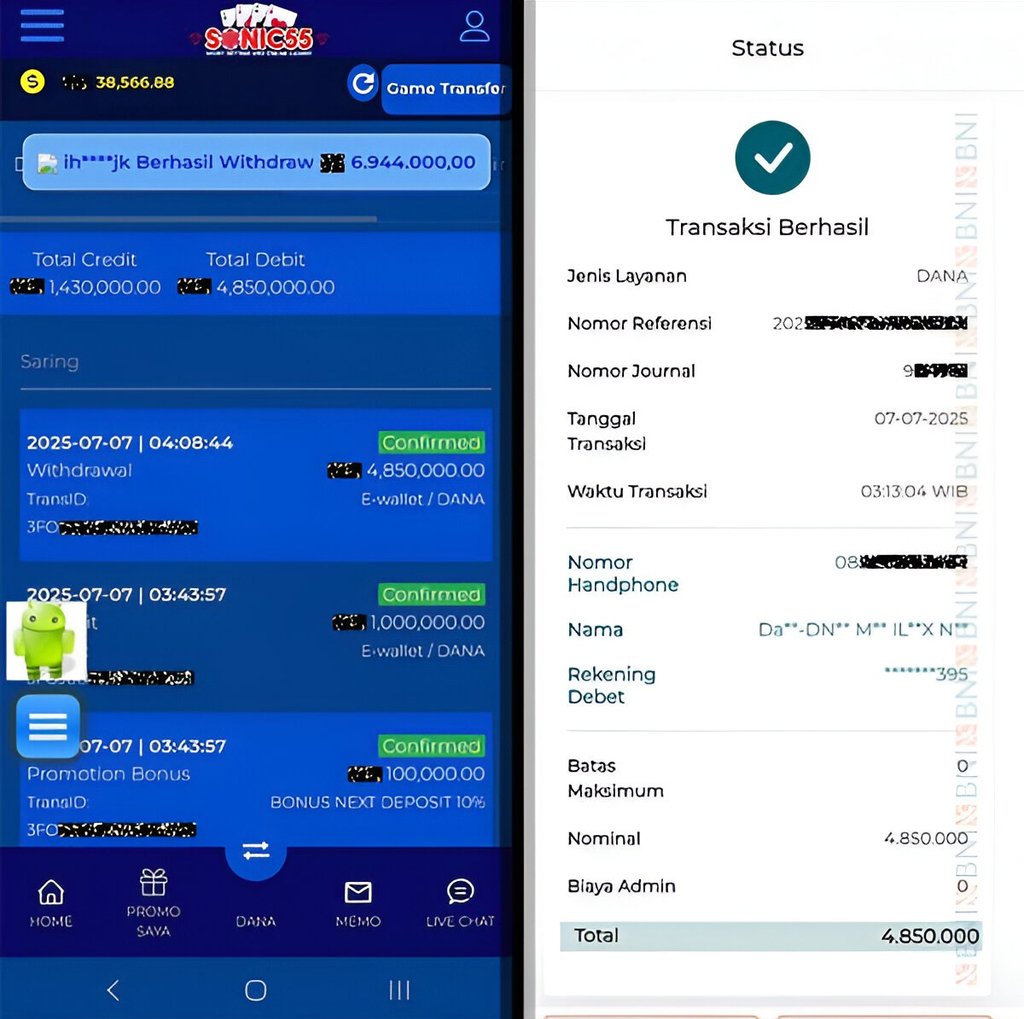 SONIC55 testi bukti pelunasan & pembayaran