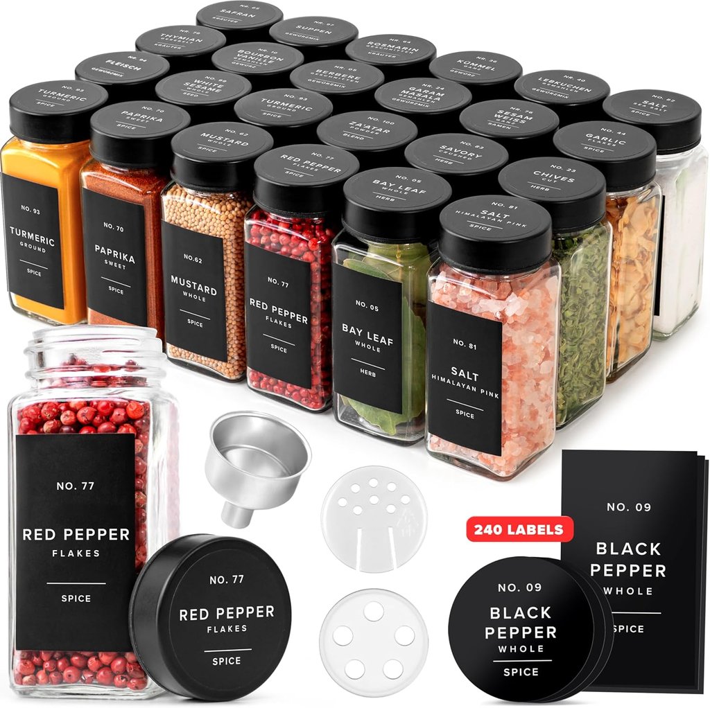 Glass Spice Jars with Label