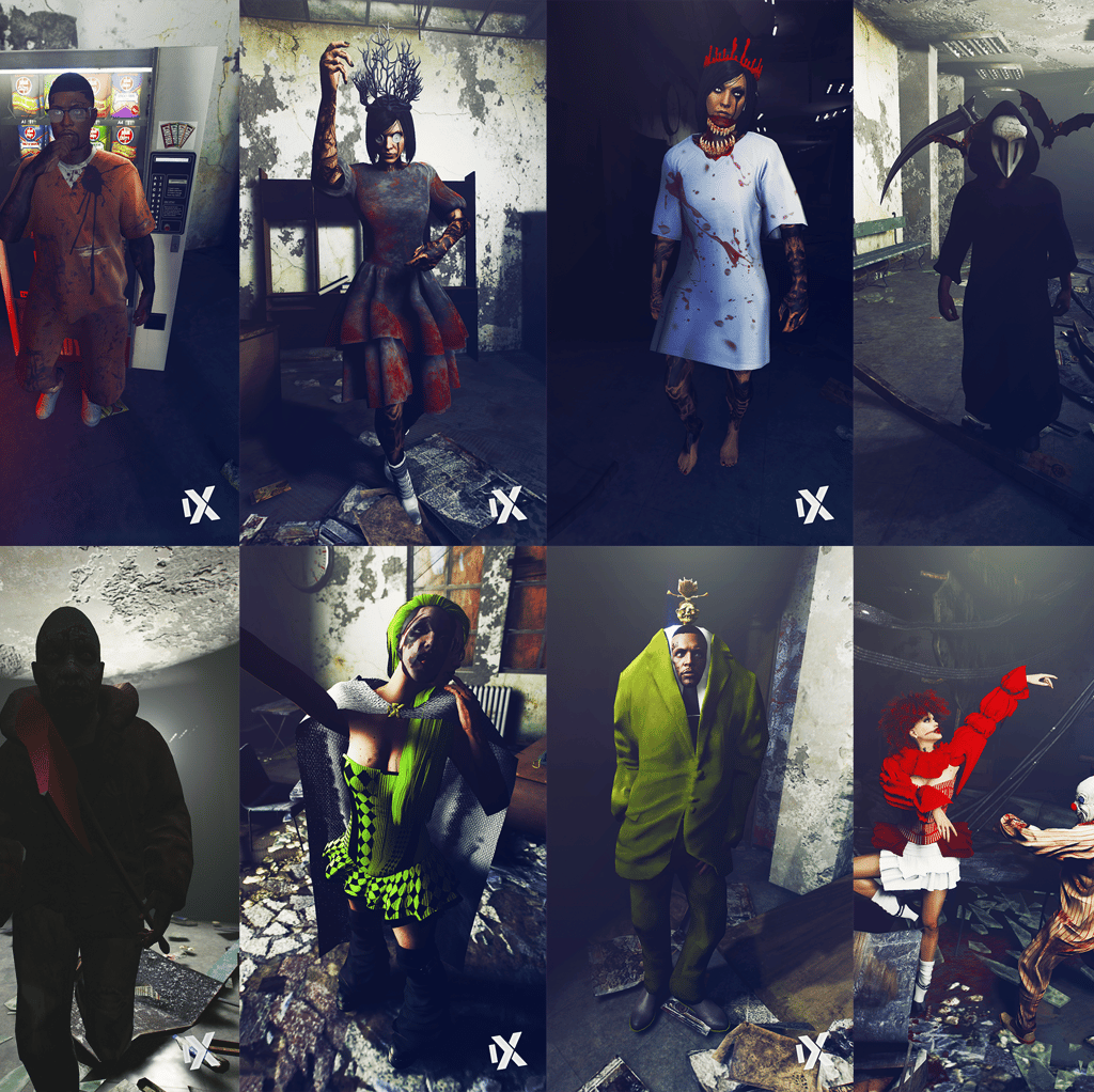 a group of people dressed in costumes for halloween