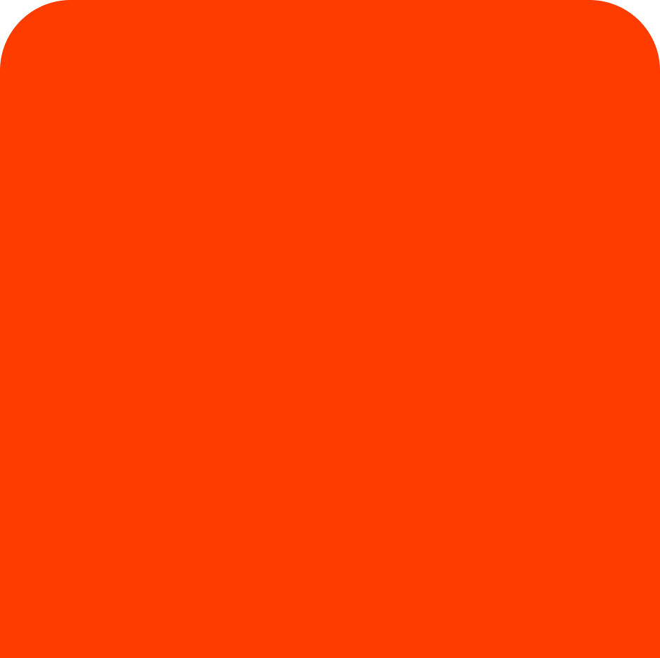 a square orange square with a black background