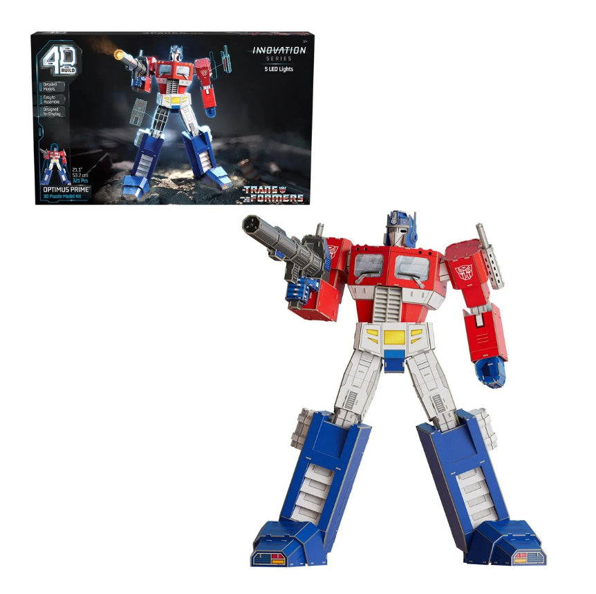 Transformers 4D Build Optimus Prime 3D Puzzle Model Kit with LED Lights