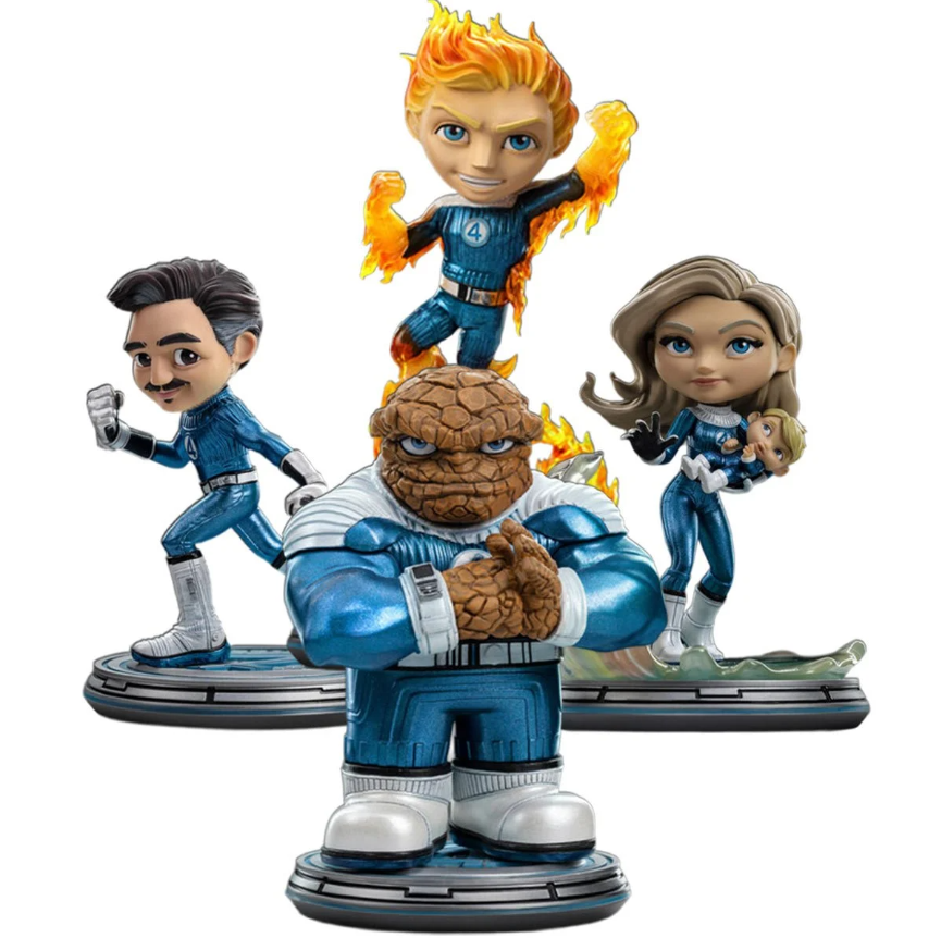 The Fantastic Four: First Steps MiniCo Limited Edition Metallic Vinyl Figure 4-Pack - AE Exclusive