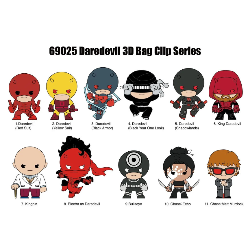 Daredevil Classic 3D Foam Bag Clip Random 6-Pack