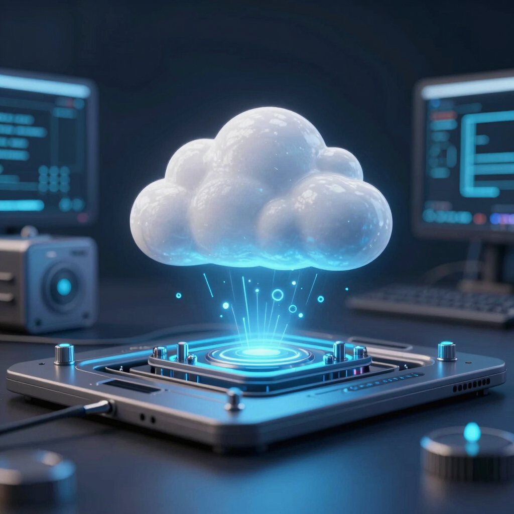 3D render of cloud computing concept