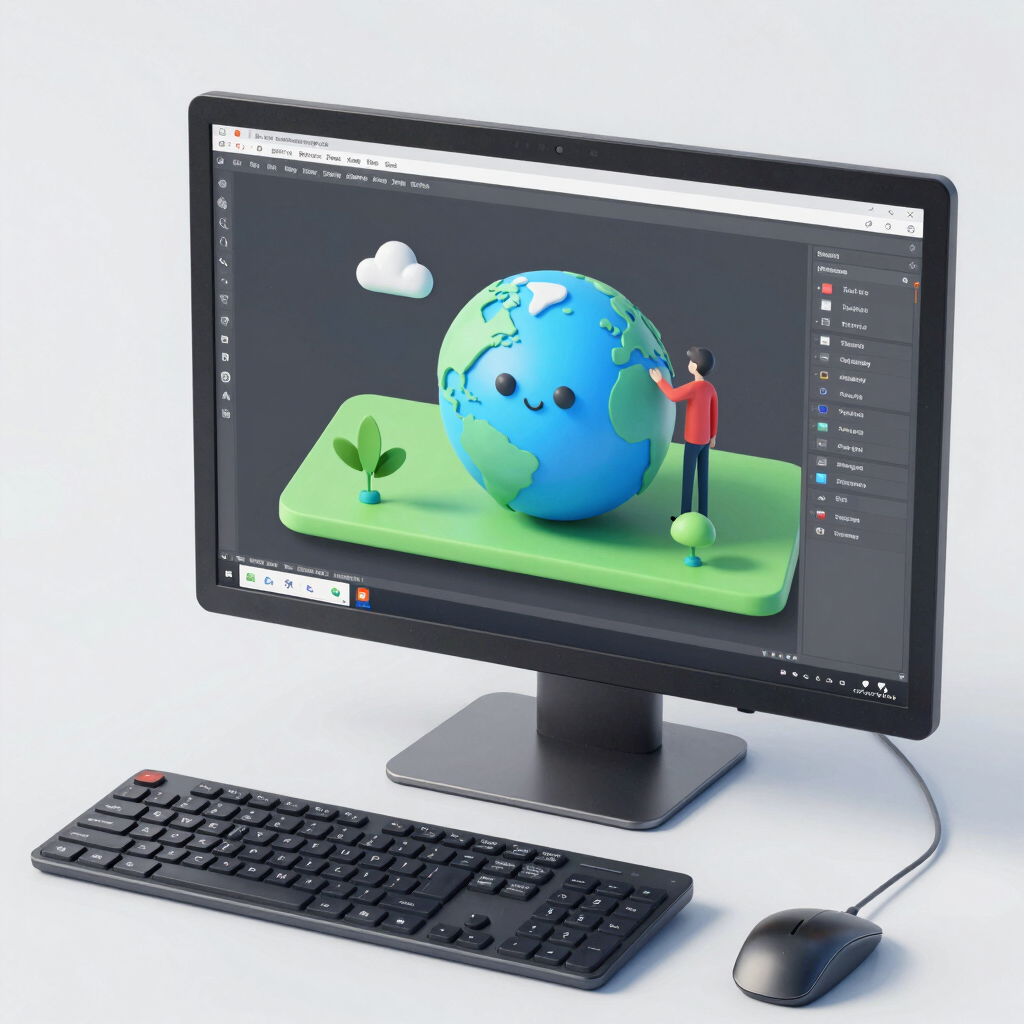 man sitting and using computer