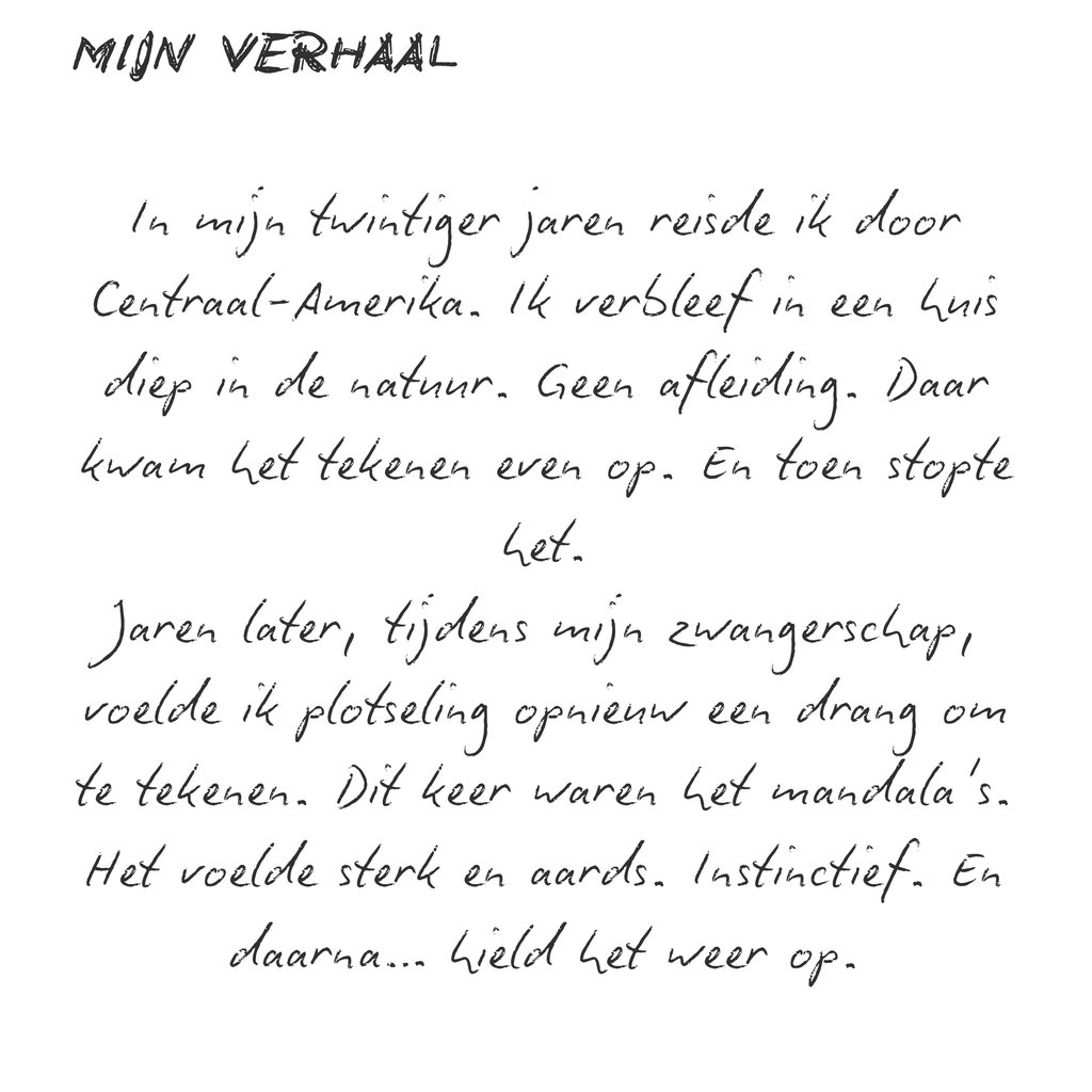 Mijn verhaal, over mij, bio, handgetekend creatie handgetekende illustraties handomtrek gepersonaliseerd