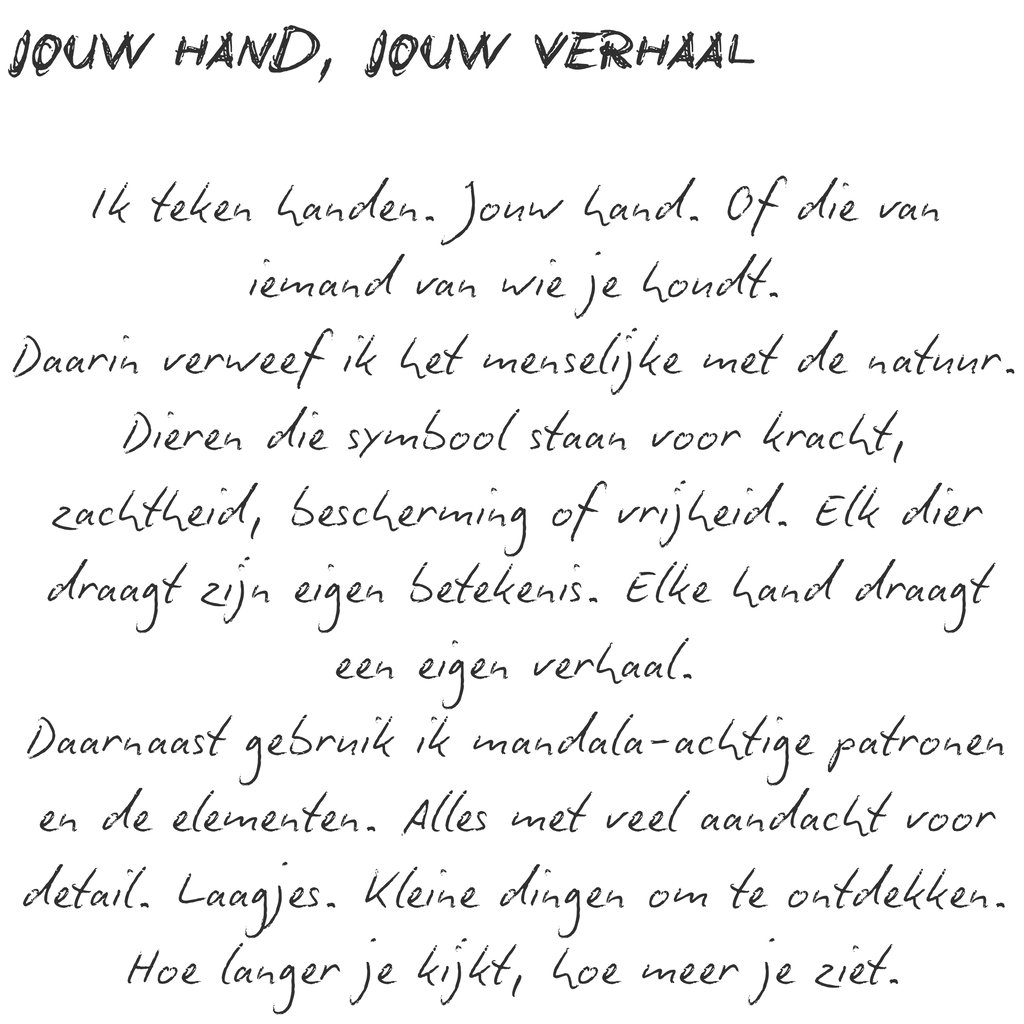 Mijn verhaal, over mij, bio, handgetekend creatie handgetekende illustraties handomtrek gepersonaliseerd