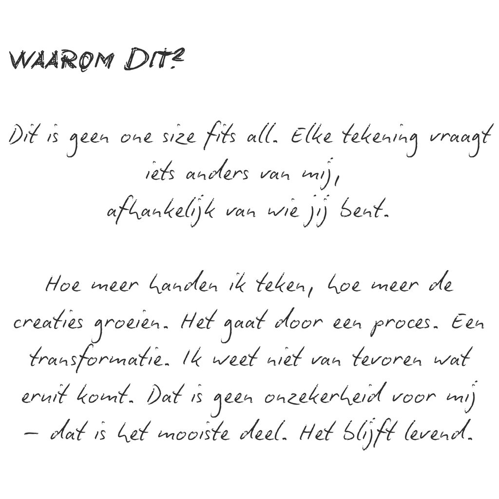 Mijn verhaal, over mij, bio, handgetekend creatie handgetekende illustraties handomtrek gepersonaliseerd