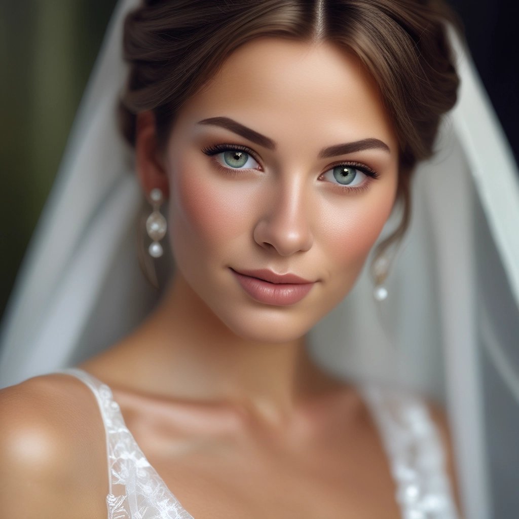 Natural bridal makeup look with glowing skin texture by Maria Padela Dubai.