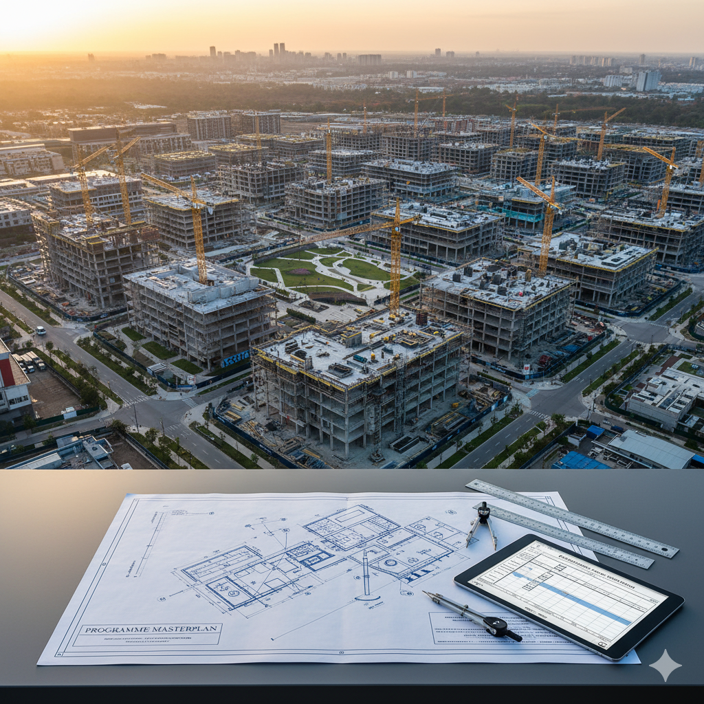 Programme management team coordinating multiple construction projects.