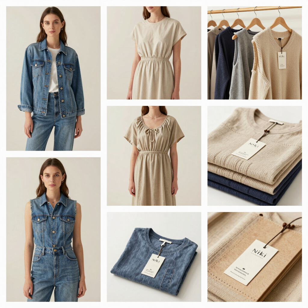 A cozy, stylish outfit laid out beside a cup of coffee and a vintage camera, evoking timeless charm.