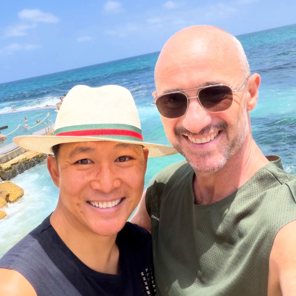 happy couple on christmas day