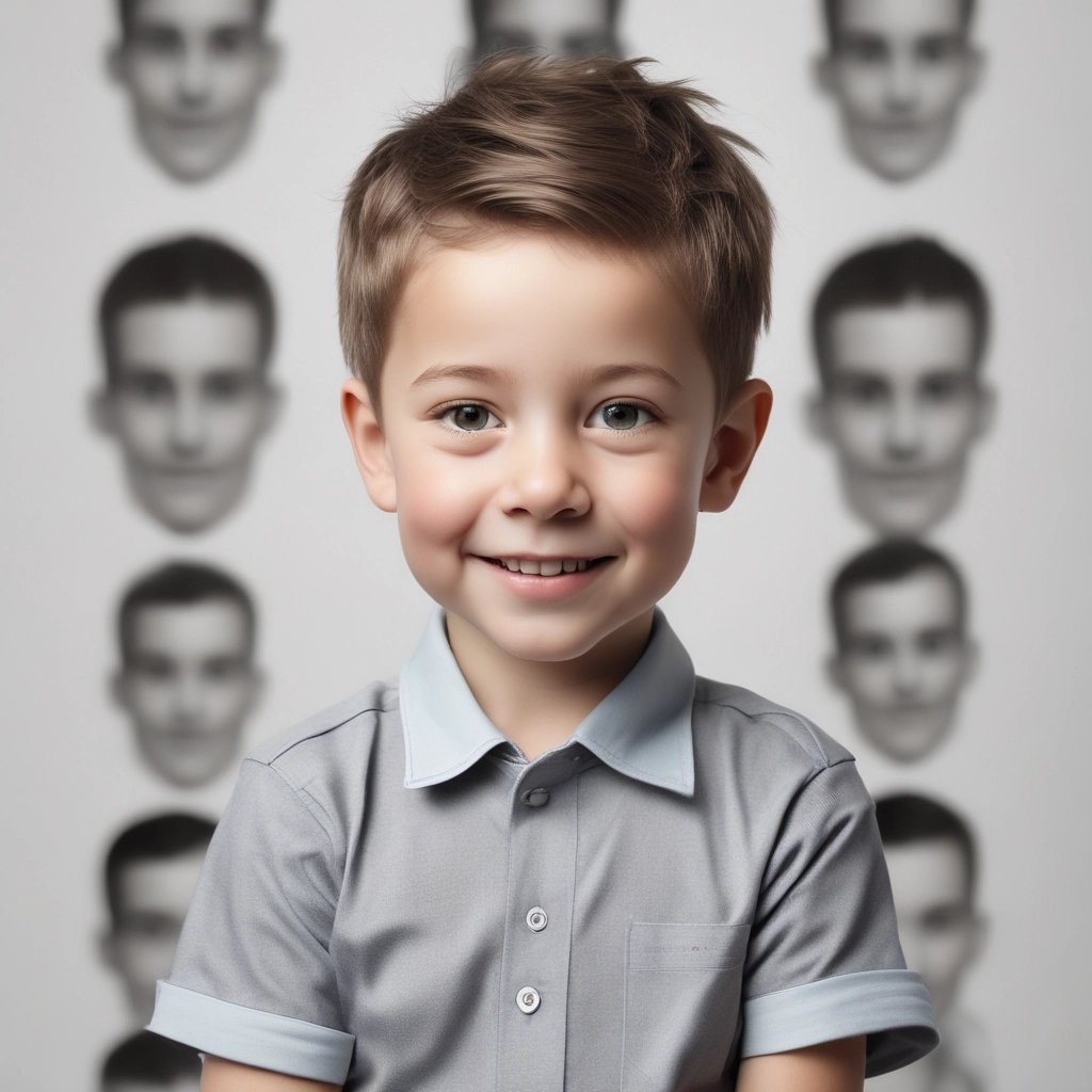 a young boy getting his hair cut at a barber shop