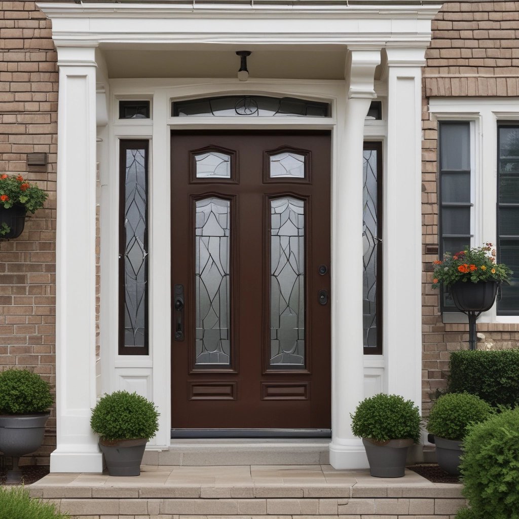 Close-up of a handyman patching drywall in a living room.