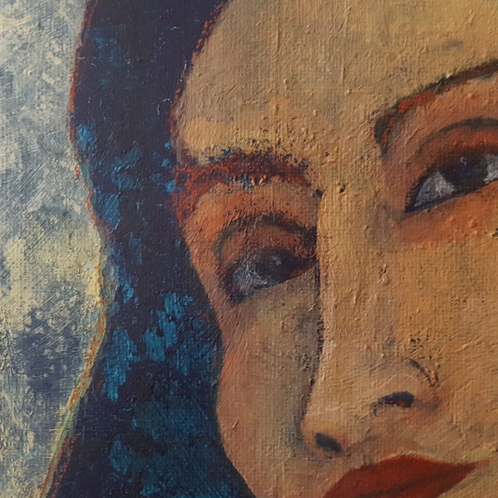 My painting of a woman with a red lipstick