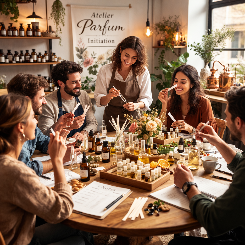 Bar à parfum à Pézenas – flacon L’Atelier Conti lors d’une création de parfum sur-mesure
