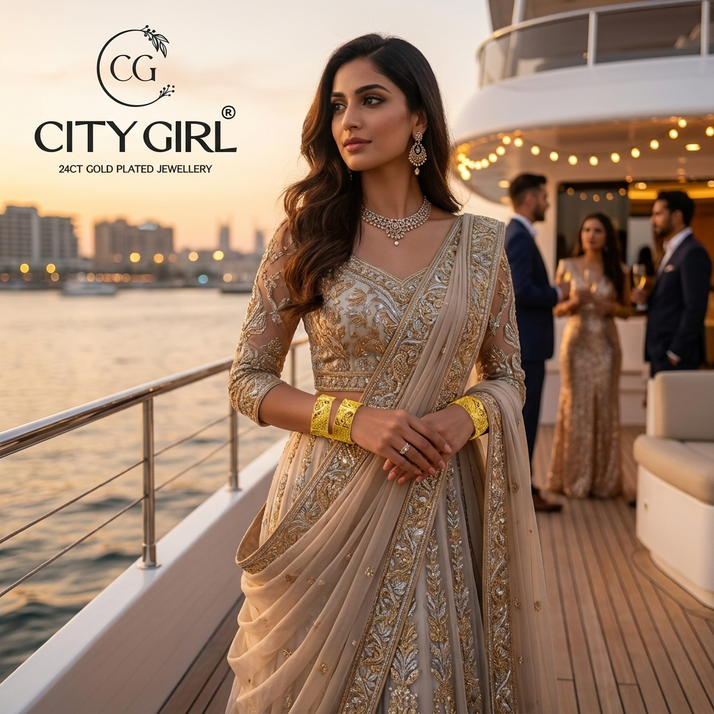Premium 18K gold plated bangles— bridal wear for women by City Girl Jewellery