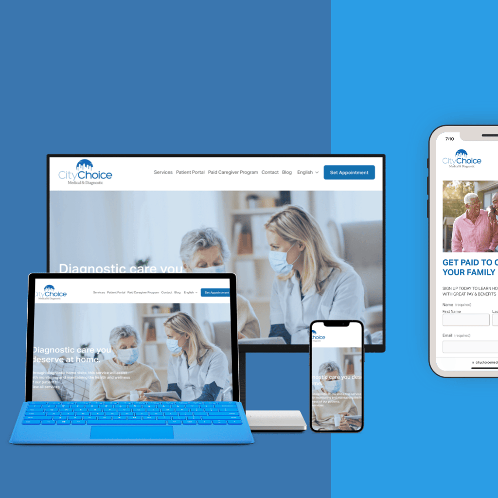 citychoice medical responsive mobile mock for website mobile design service.