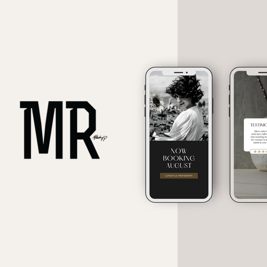 Photography portfolio responsive mobile mock for website mobile design service.