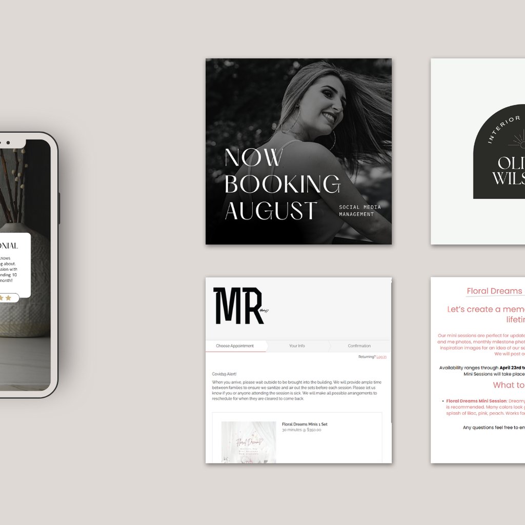 Photography portfolio responsive mobile mock for website mobile design service.