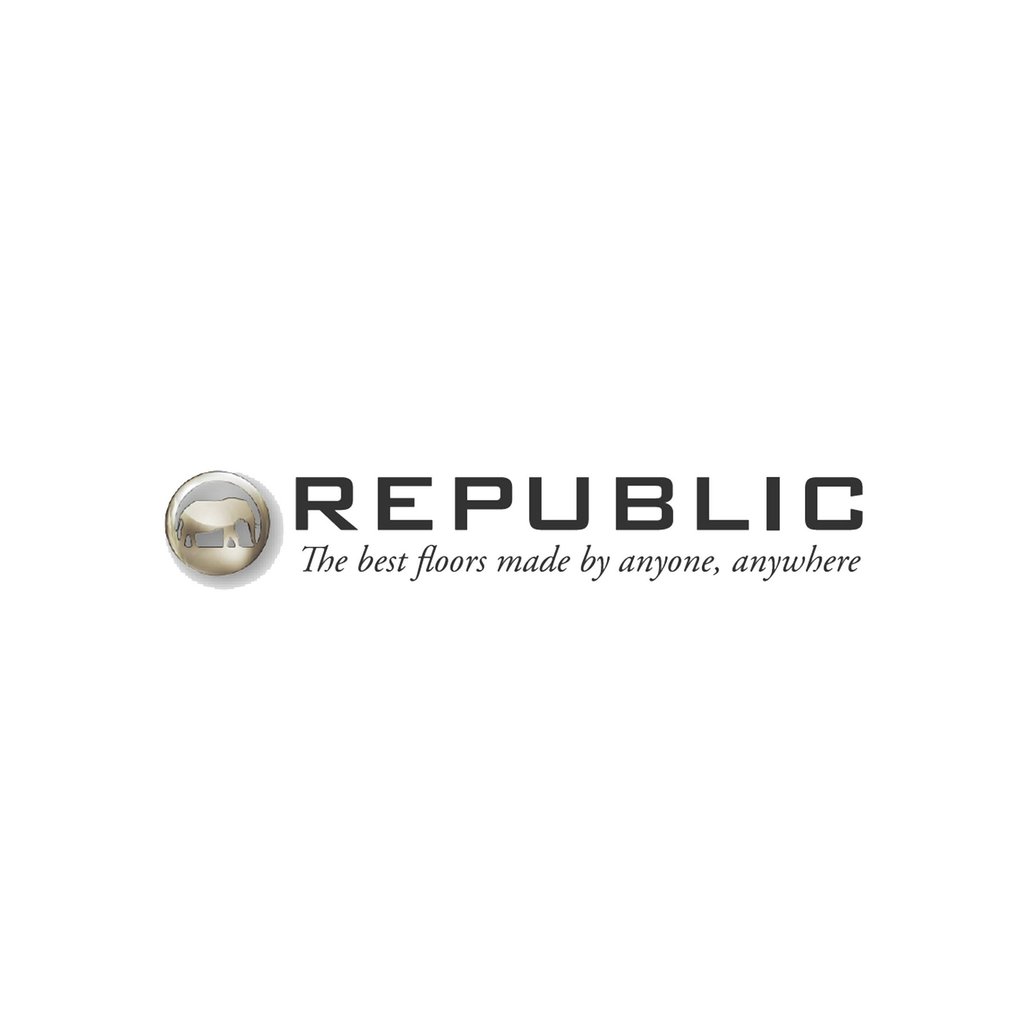 a white and black logo with the words republic republic of the republic of the united