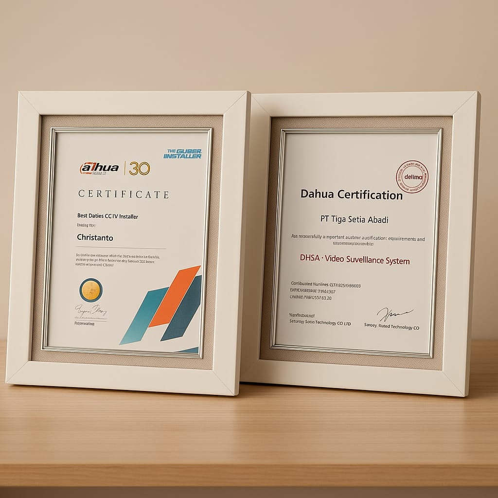 Sertifikat best dahua cctv installer jabotabek