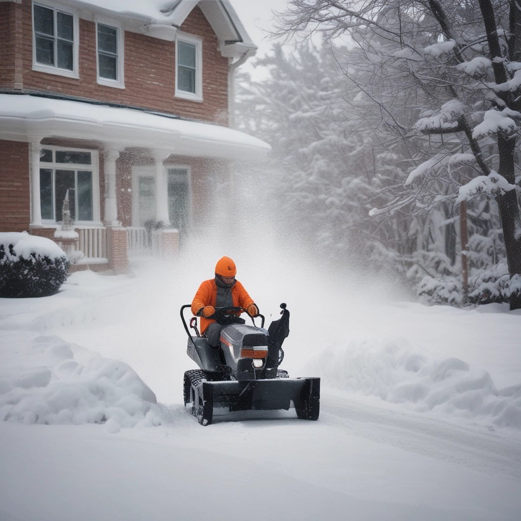 A person is using a grass trimmer on a well-maintained lawn next to a path. There are black metal posts with yellow markers connected by cables running alongside the lawn. The person is wearing protective clothing including a hat, gloves, and a face covering.