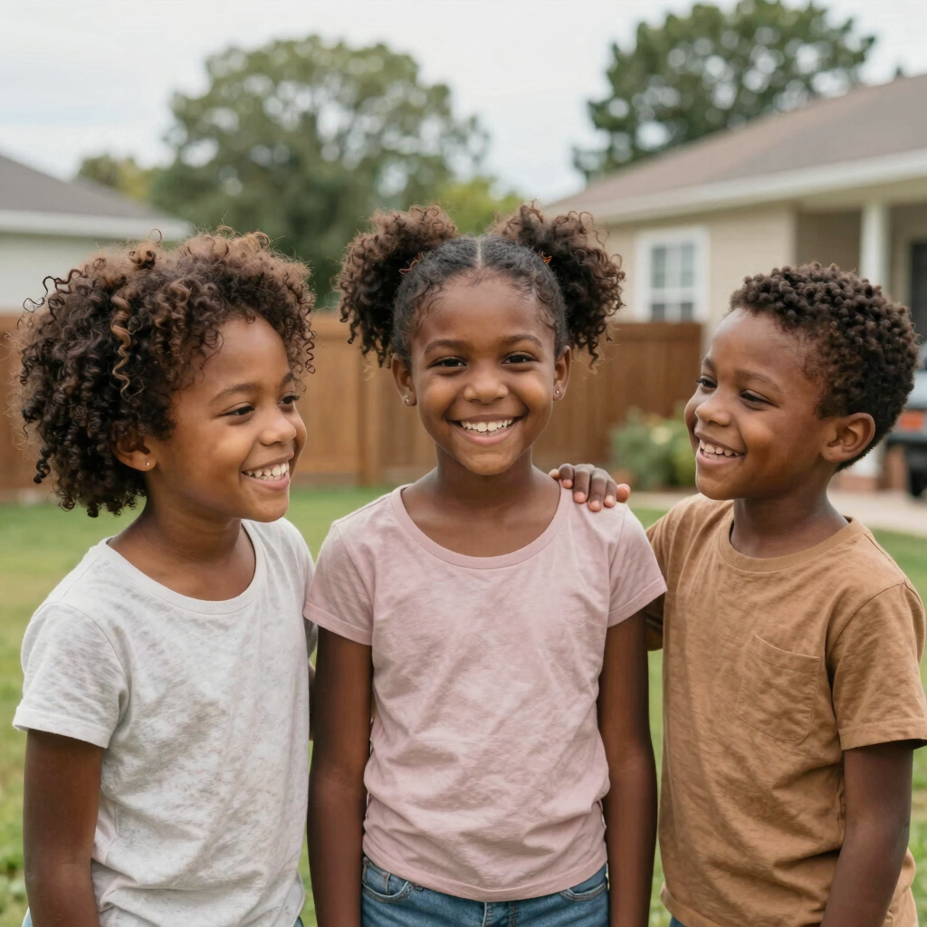 A joyful family celebrating after receiving their recovered surplus funds.