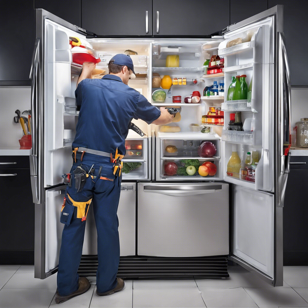 Appliance Repair Techician repairing refrigerator