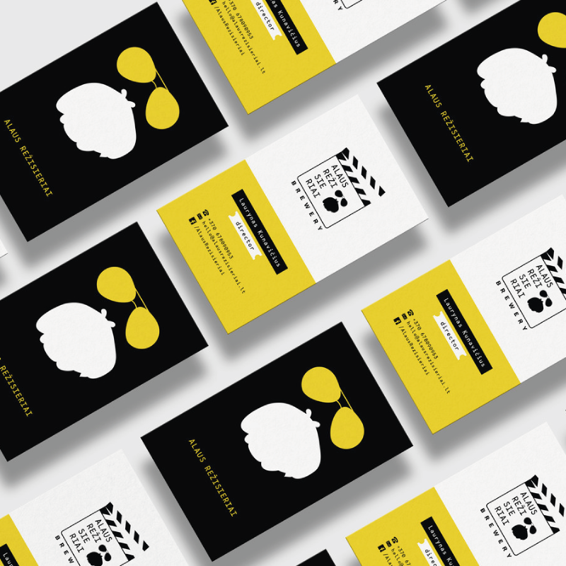 black and yellow cards for beer label