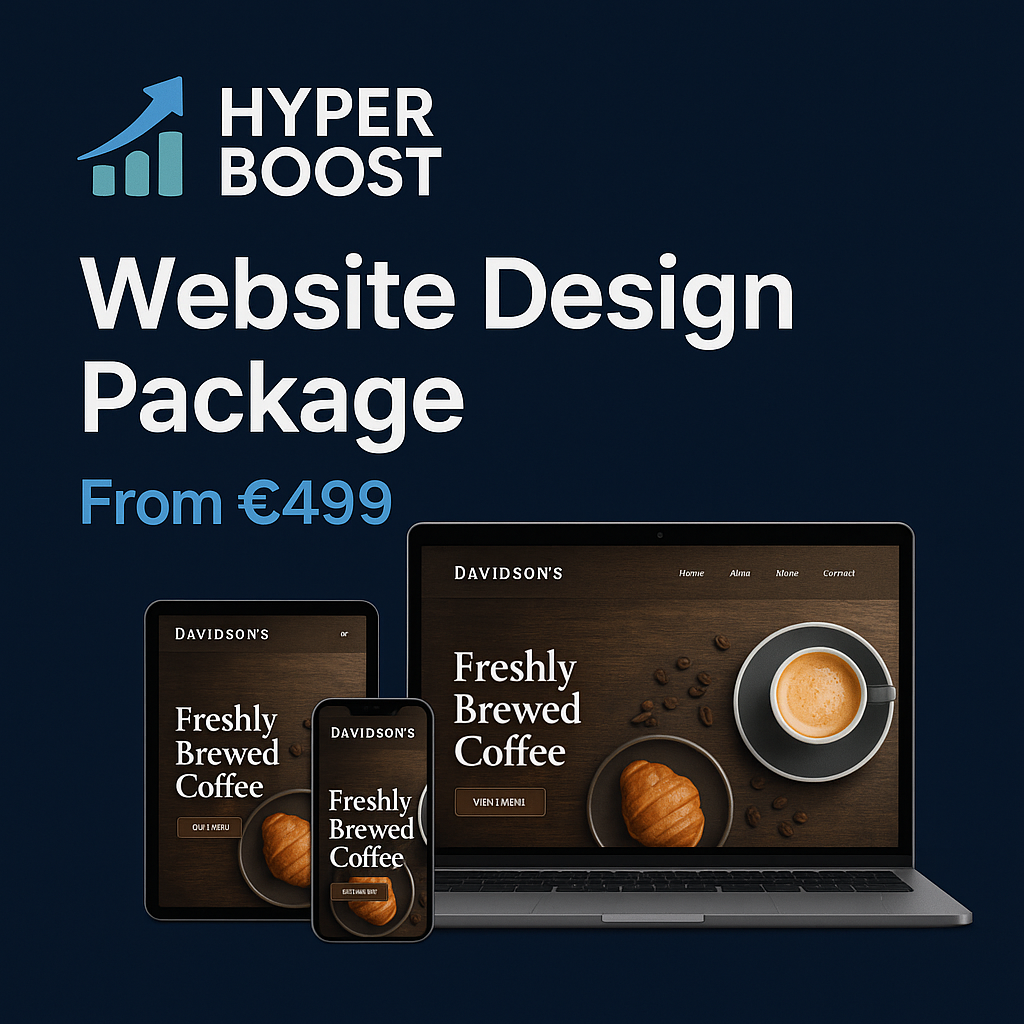 a laptop and a laptop with a coffee shop sign