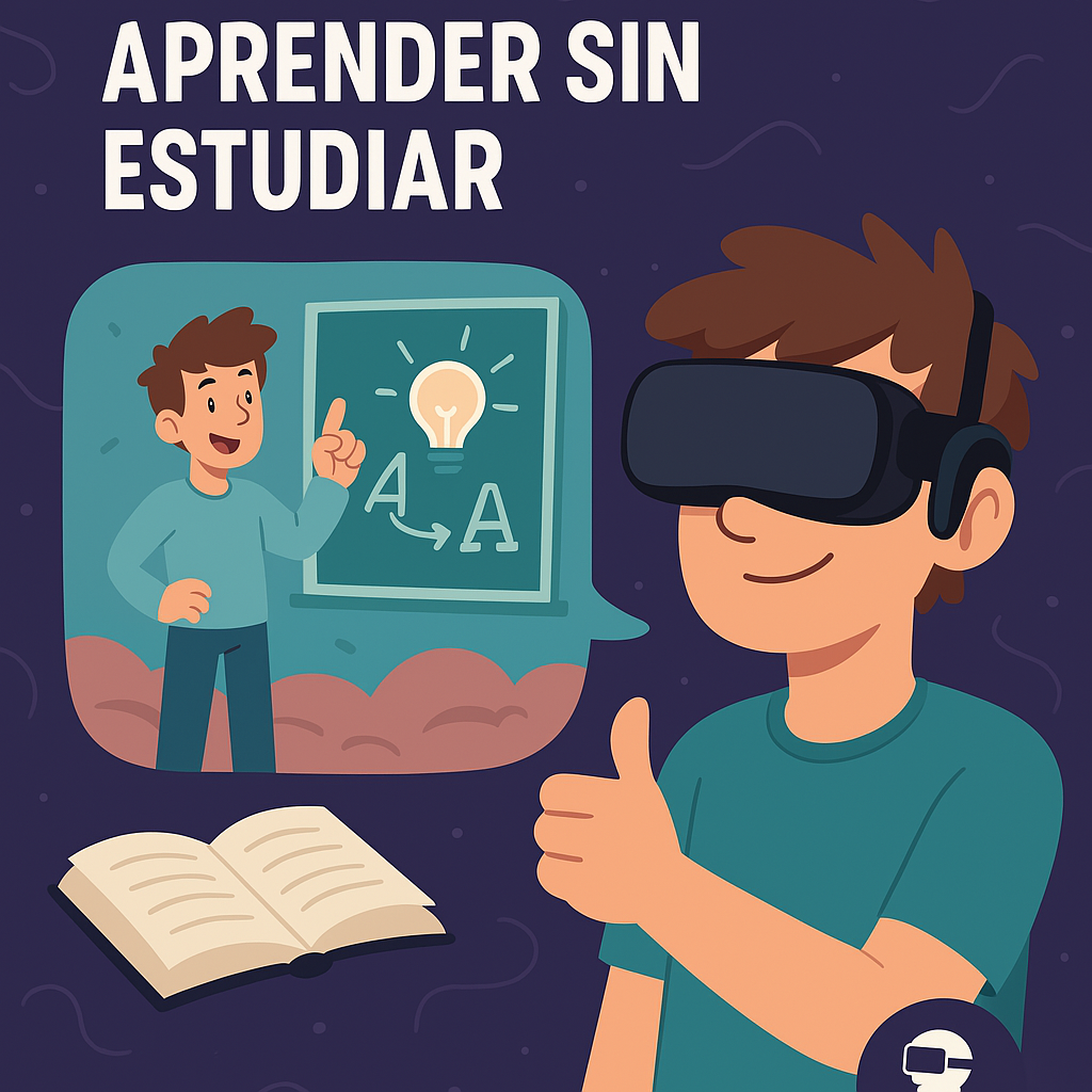 Niño aprende con gafas de realidad virtual