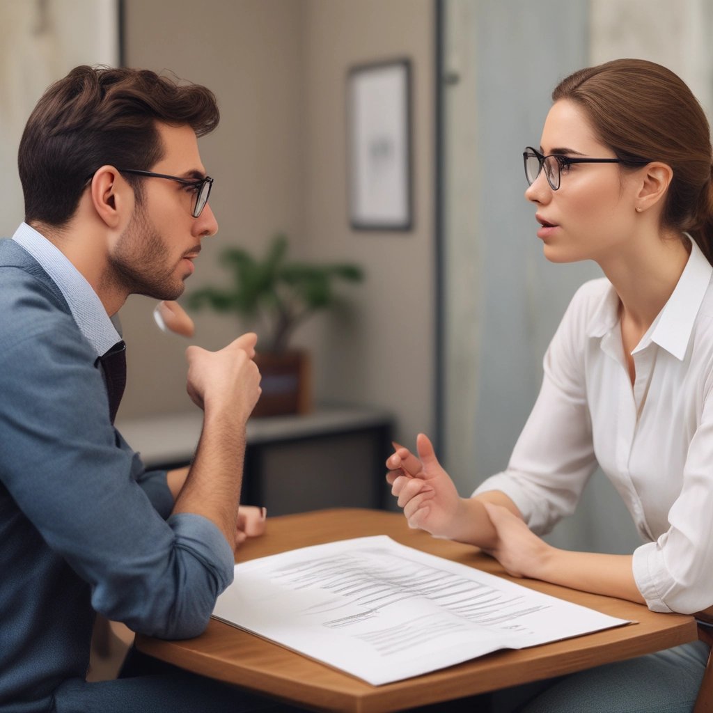 A professional psychologist engaging with a client in a warm, inviting environment.