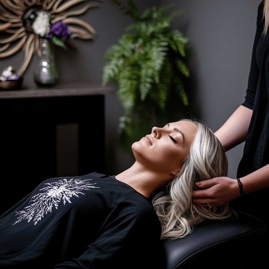 Person experiencing Reiki