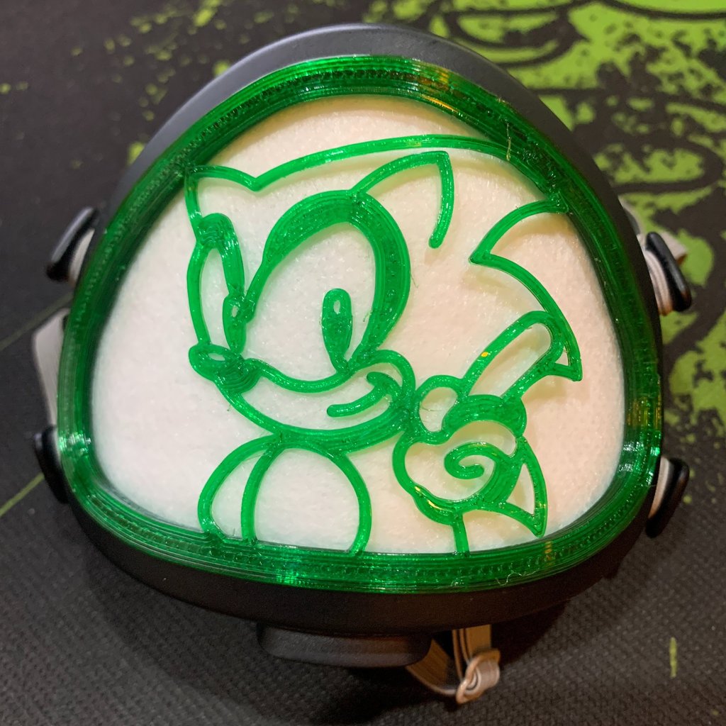 flo-63: Flomask with Sonic Hedgehog decoration
