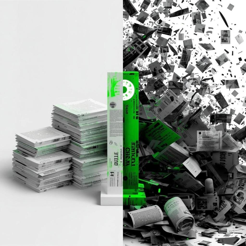 Editorial visual showing structured evergreen content compared to short-lived content.