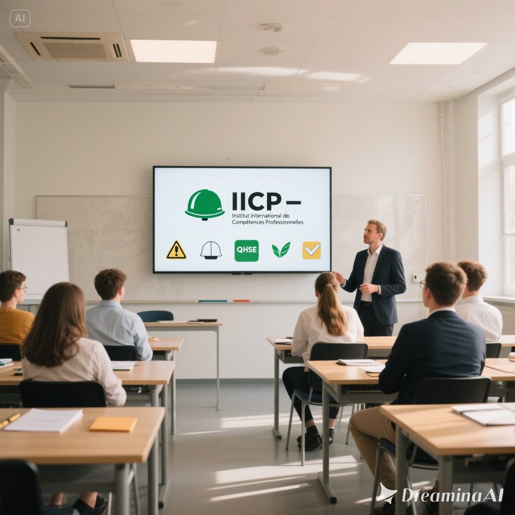 a man in a suit and tie is standing in front of a class room