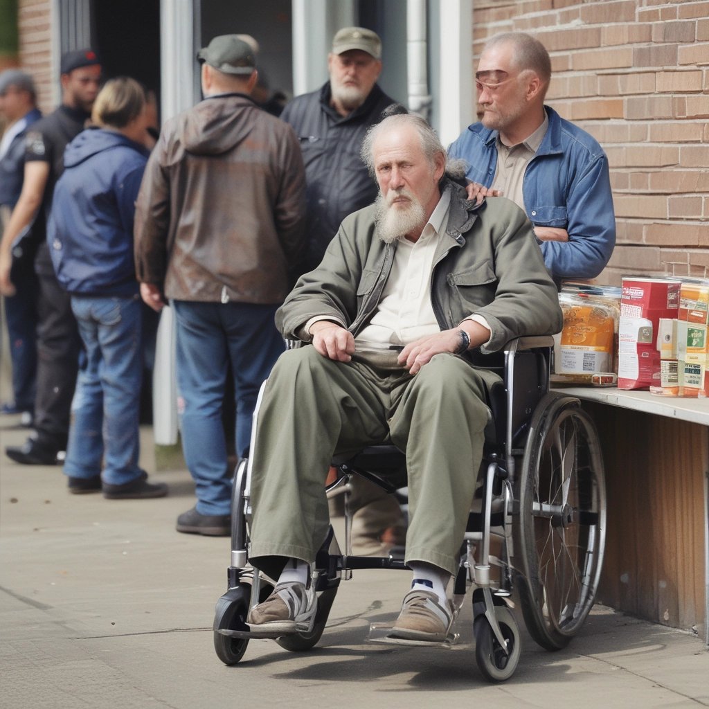 man is wheel chair
