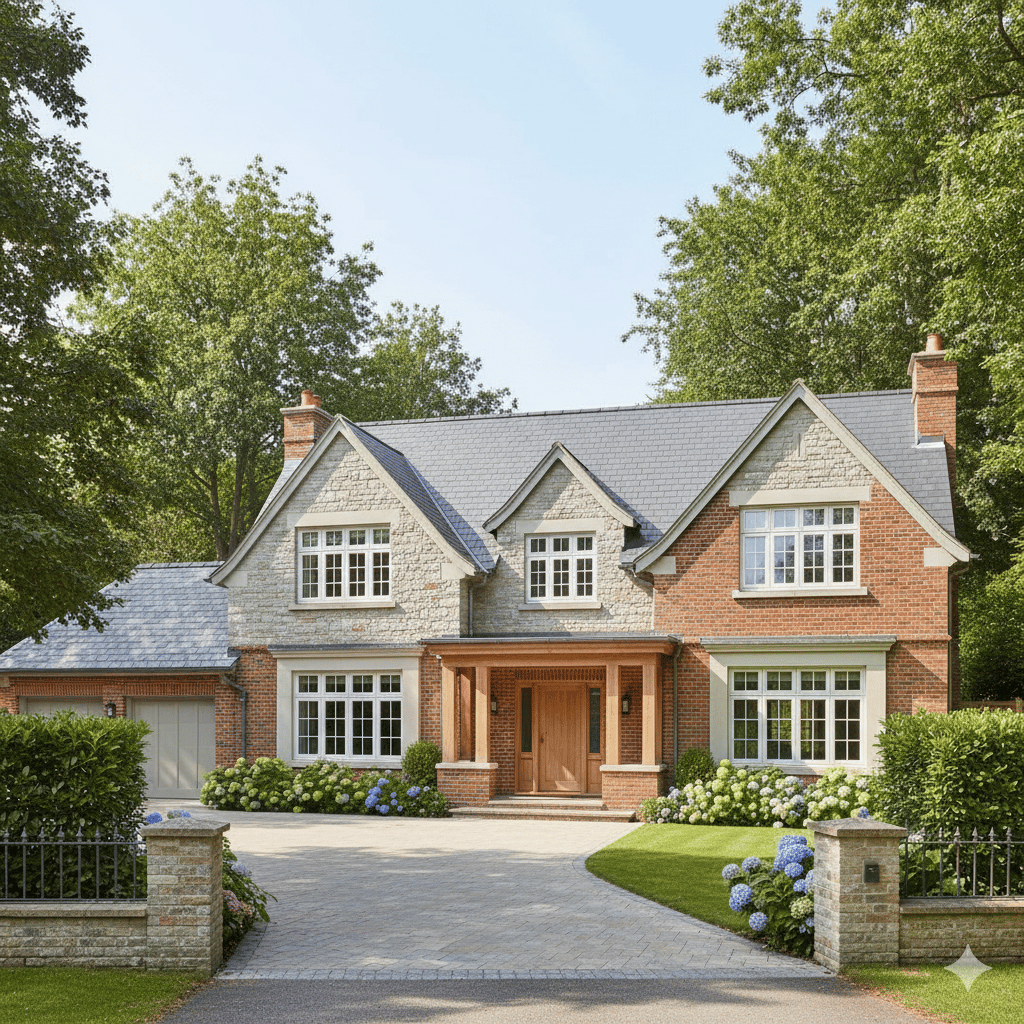 a house with a driveway and driveway with hydrants