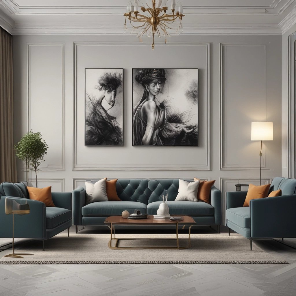 a living room with a couch and a table | Nour Nagy Designs