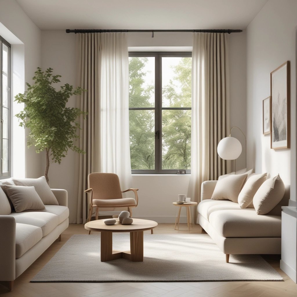 a living room with a couch and a coffee table  Nour Nagy Designs London interior Design