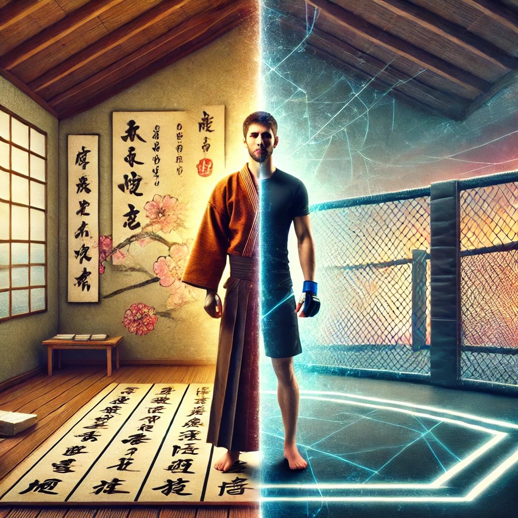 a man in a robe standing in a room with a large screen