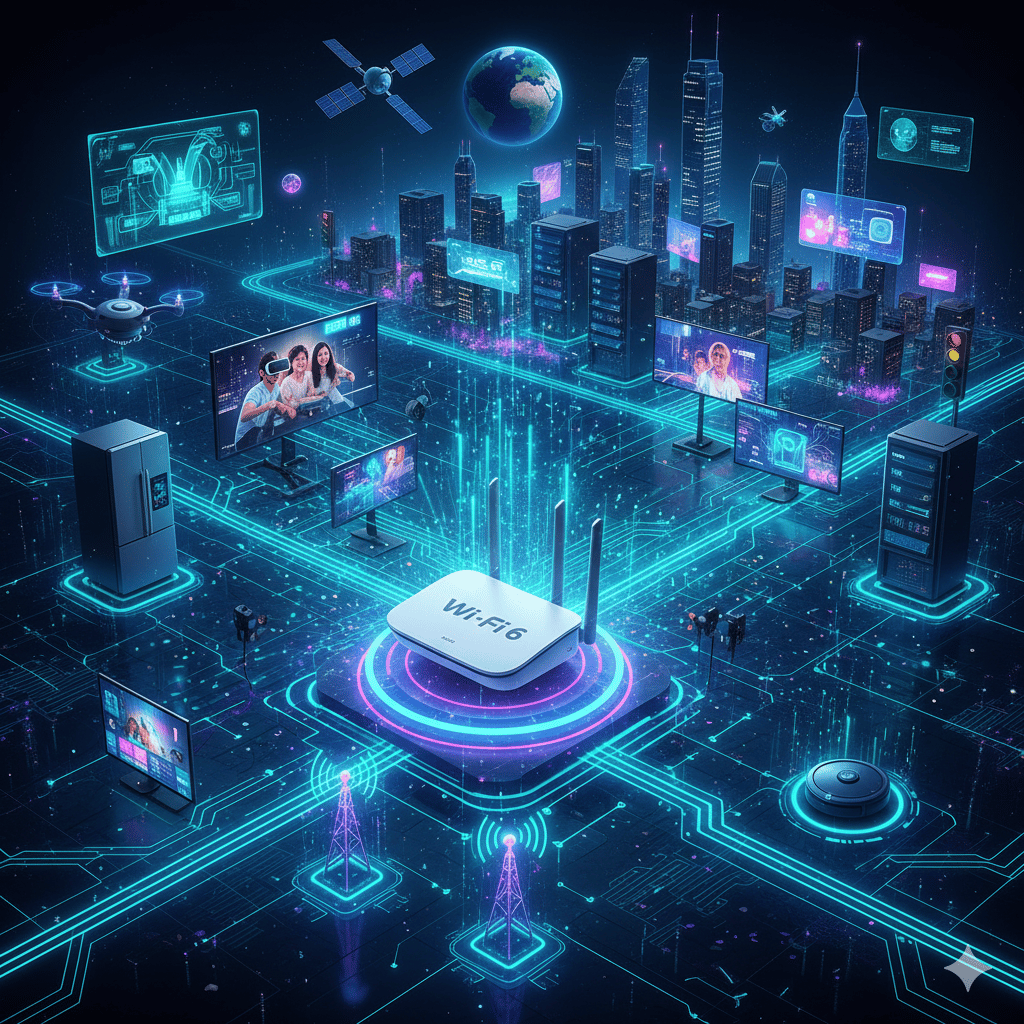 um dispositivo inteligente com uma paisagem urbana de uma cidade