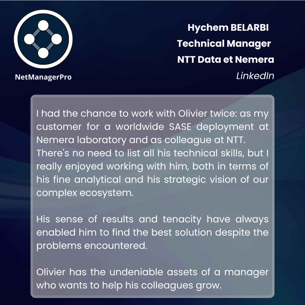 déploiement SD-WAN, gestion d'équipe, sécurité IT, réseaux Wi-Fi chez NTT et Nemera