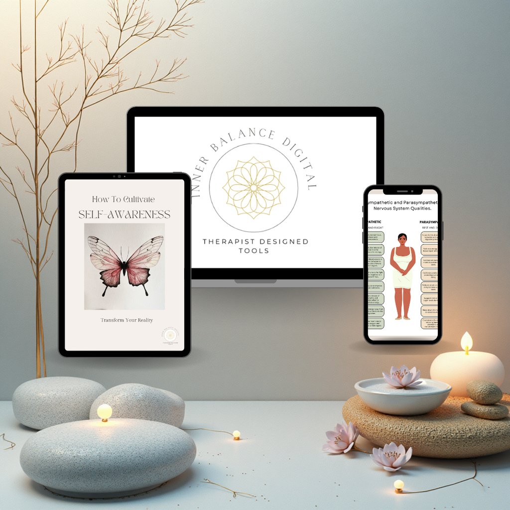 Therapist-designed digital workbooks by Inner Balance Digital.