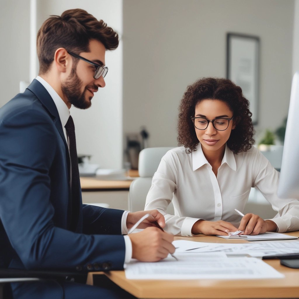 Visual of a calendar interface showing scheduled interviews and time slots.