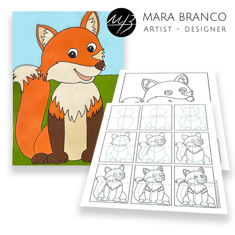 art class lesson how to draw a fox
