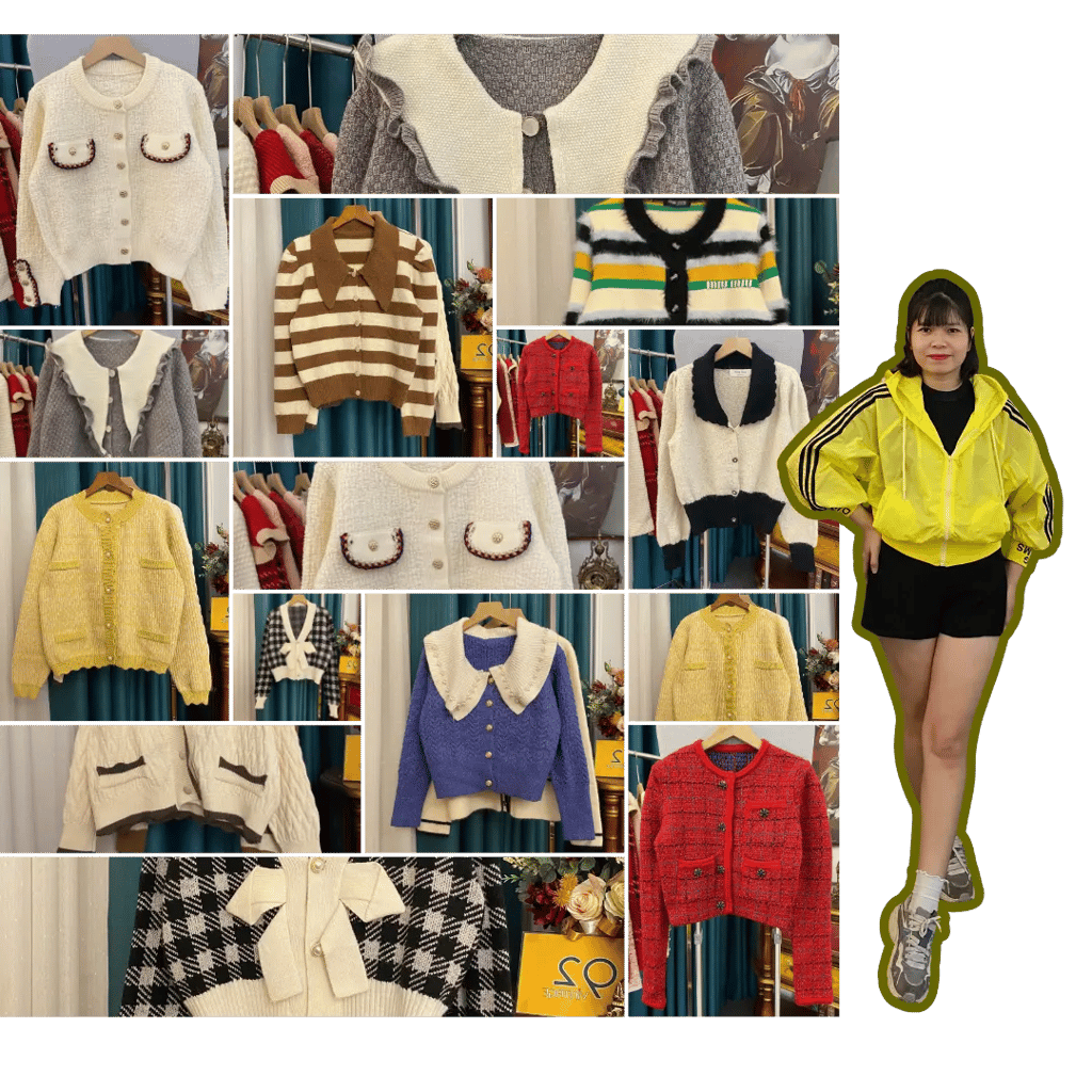 ao khoac len secondhand da dang mau ma